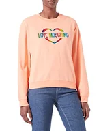 Bluzy damskie - Love Moschino Damska bluza Love Heart Multicolor Foil Print, Rosa, 48 - miniaturka - grafika 1
