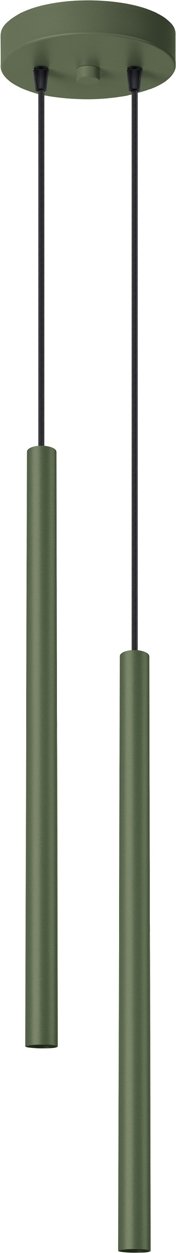 Lampa wisząca PASTELO 2 zielona oliwka 2xG9 8W stal 104x15x15cm Sollux Lighting