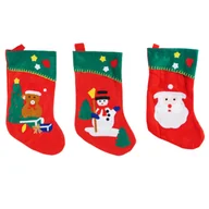 Ozdoby bożonarodzeniowe - Skarpeta na prezenty tkanina 40 x 18 cm mix - miniaturka - grafika 1