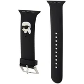 Akcesoria do smartwatchy - Karl Lagerfeld Pasek KLAWLSLKNK Apple Watch 42/44/45/49mm czarny/black strap 3D Rubber Karl Head - miniaturka - grafika 1