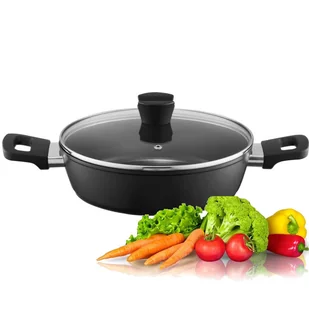 AMBITION PATELNIA GŁĘBOKA z POKRYWKĄ z UCHWYTEM NA ŁYŻKĘ 32cm ALTO 61254 - Patelnie - miniaturka - grafika 1