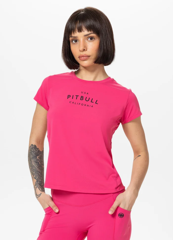 Damska koszulka sportowa PIT BULL AVENIDA WMN malinowa