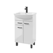 Szafki łazienkowe - Szafka łazienkowa z umywalką Nas Novelty 45 cm biały połysk 207-D-05009-1560 - miniaturka - grafika 1