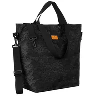 Torebki damskie - Duży, czarny shopper damski zawieszony na uchwytach i regulowanym pasku - Rovicky - miniaturka - grafika 1