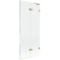 Parawany nawannowe - Mexen Lunar L parawan nawannowy 2-skrzydłowy prawy 80 x 150 cm, transparent, złoty szczotkowany - 897L-080-100-55-00-P - miniaturka - grafika 1