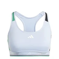 Biustonosze - adidas Damski biustonosz treningowy - Medium Support Pwrct Tf Ms Bra, Blue Dawn/White, HR2880, XSDD - miniaturka - grafika 1