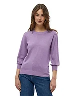 Koszulki i topy damskie - Minus Damska koszulka z dzianiny Mersin, fioletowa melanż, M - miniaturka - grafika 1