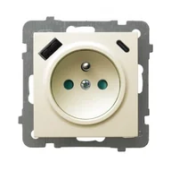 Gniazdka elektryczne - Gniazdo pojedyncze z ładowarką USB A+C Ospel AS - ecru - miniaturka - grafika 1