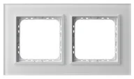 Klawisze i ramki - Ospel Ramka  podwójna SONATA szronione szkło 4mm - biały/biała - miniaturka - grafika 1