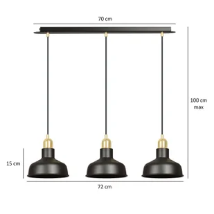 Emibig Ibor lampa wisząca 3-punktowa czarna 1042/3 1042/3 - Lampy sufitowe - miniaturka - grafika 5