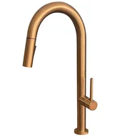Baterie kuchenne - Bateria zlewozmywakowa Portofino z wyciąganą słuchawką prysznicową szczotkowanej miedzi - miniaturka - grafika 1