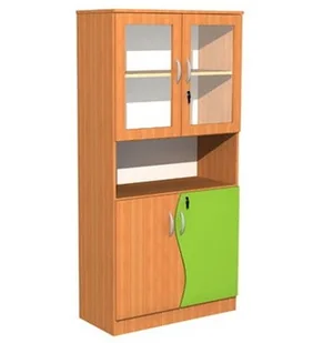 Szafa szkolna z witryną Fala 5, szer. 900 mm - Meble do szkół i przedszkoli - miniaturka - grafika 1