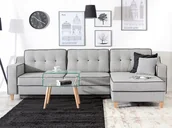 Narożniki - Narożnik 280X170CM Z Funkcją Spania I Lamówką Eren Pepitka Wysoka Noga Buk - miniaturka - grafika 1