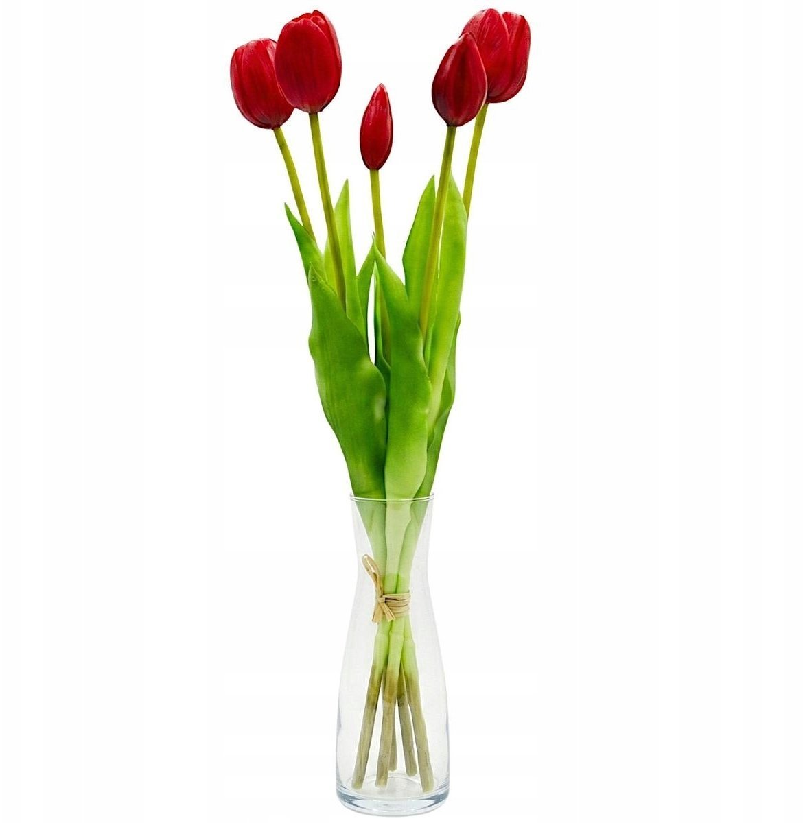 Saska Garden BUKIET 5 TULIPANÓW CZERWONYCH 39CM JAK ŻYWYCH DEKORACJA WIOSENNA