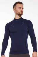 Bluzy sportowe męskie - Bluza termoaktywna męska Brubeck Merino Wool LS16660 granatowy - miniaturka - grafika 1