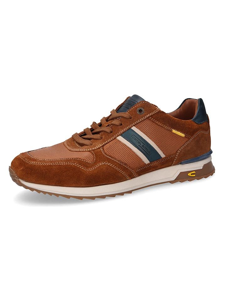 Camel Active Skórzane sneakersy w kolorze jasnobrązowo-granatowym