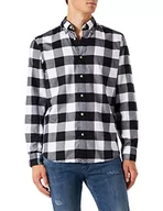 Koszule męskie - SELECTED HOMME Męska koszula flanelowa, Black/Checks:Medium Box, XXL - miniaturka - grafika 1