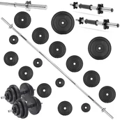 Hantle i ciężarki - Zestaw Do Ćwiczeń 42Kg - Ze Sztangą / Gryfem Prostym 180 Cm, Nakładem Obciążeń I Hantlami - miniaturka - grafika 1