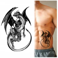 Zabawki kreatywne - TATUAŻ ZMYWALNY TYMCZASOWY WODNY SMOK / DRAGON GROŹNY - miniaturka - grafika 1