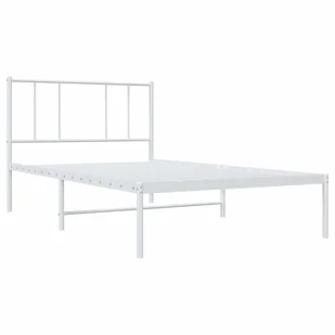 Metalowa rama łóżka z wezgłowiem, biała, 100x200 cm Lumarko! - Łóżka - miniaturka - grafika 6