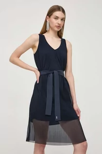 Sukienki - Armani Exchange sukienka kolor granatowy mini rozkloszowana 3DYA10 YN8QZ - grafika 1