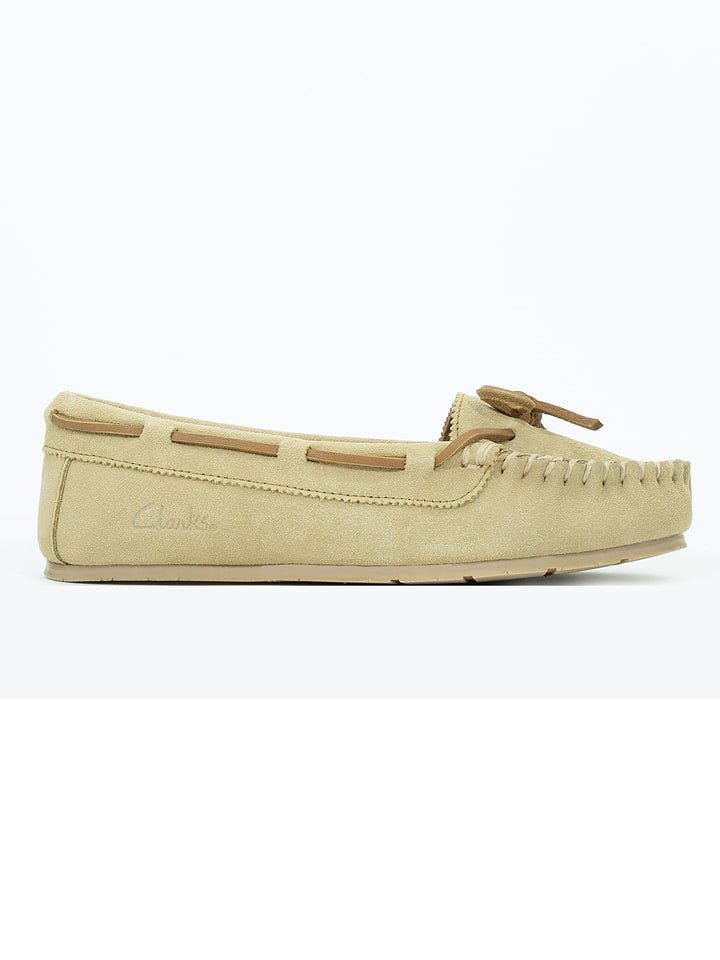 Clarks Skórzane mokasyny w kolorze beżowym