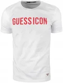 Swetry męskie - T-shirt męski okrągły dekolt Guess Biały rozmiar XXL - miniaturka - grafika 1