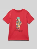 Koszulki dla chłopców - T-shirt z nadrukiem z logo - miniaturka - grafika 1