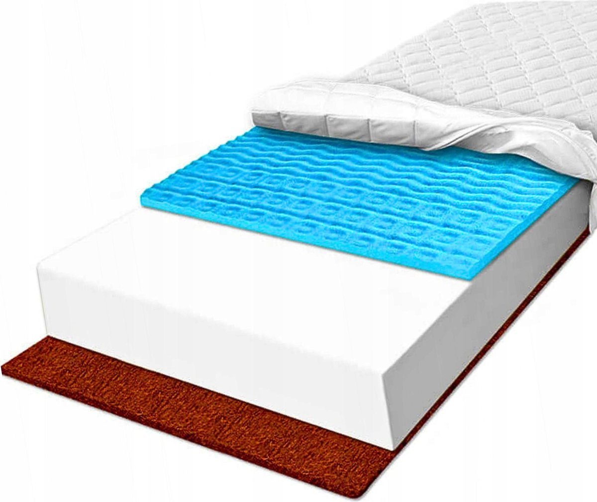 Materac piankowy 80x200 masujący utwardzony kokos miękki 10 cm H2