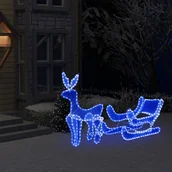 Oświetlenie świąteczne - vidaXL vidaXL Świąteczny renifer z saniami, z siateczką, 432 diod LED - miniaturka - grafika 1