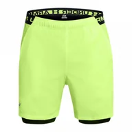 Spodenki męskie - Męskie spodenki treningowe Under Armour UA Vanish Woven 2in1 Shorts - zielone - miniaturka - grafika 1