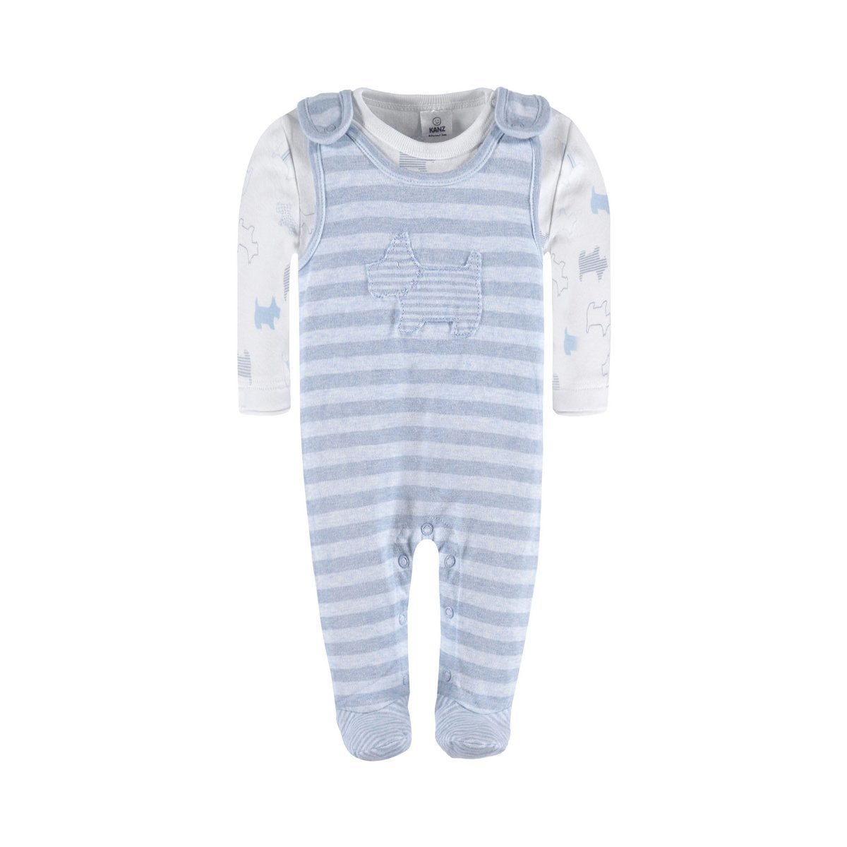 Chłopięcy komplet śpioch + bluzka z długim rękawem, szary, rozmiar 62