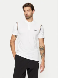 Boss T-Shirt Pariq 50534347 Biały Slim Fit - Koszulki męskie - miniaturka - grafika 1