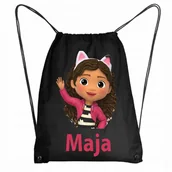 Plecaki worki - Worek Szkolny Na Buty Plecak Koci Domek Gabi +IMIĘ - miniaturka - grafika 1