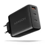 Ładowarki do telefonów - AXAGON ACU-DPQ100 GaN Ładowarka sieciowa, 3x port (USB + dual USB-C), PD3.0/QC4+/PPS/Apple, 100W, czarna - miniaturka - grafika 1