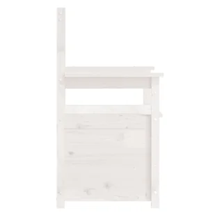 Lumarko Ławka, biała, 112,5x51,5x96,5 cm, lite drewno sosnowe - Ławki do przedpokoju - miniaturka - grafika 8