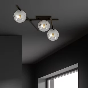 Emibig Lighting czarny krótki żyrandol srebrne klosze SMART 3 BLACK/GRAFIT 1104/3 nowoczesna lampa sufitowa szklane chromowane kule 1104/3 - Lampy sufitowe - miniaturka - grafika 4