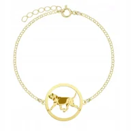 Bransoletki - Bransoletka Złota z psem Pies Świętego Huberta 925 Biżuteria GRAWER GRATIS - miniaturka - grafika 1
