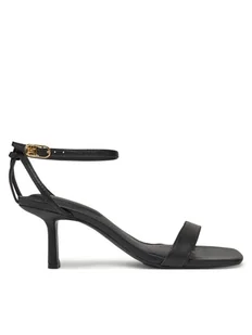 Tommy Hilfiger Sandały Leather Knots Kitten Sandal FW0FW08424 Czarny - Sandały damskie - miniaturka - grafika 1