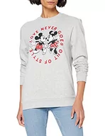 Bluzy damskie - Disney Damska bluza Mickey i Minnie Love Never Goes Out of Style, Szary (Heather Grey Hgy), S - miniaturka - grafika 1