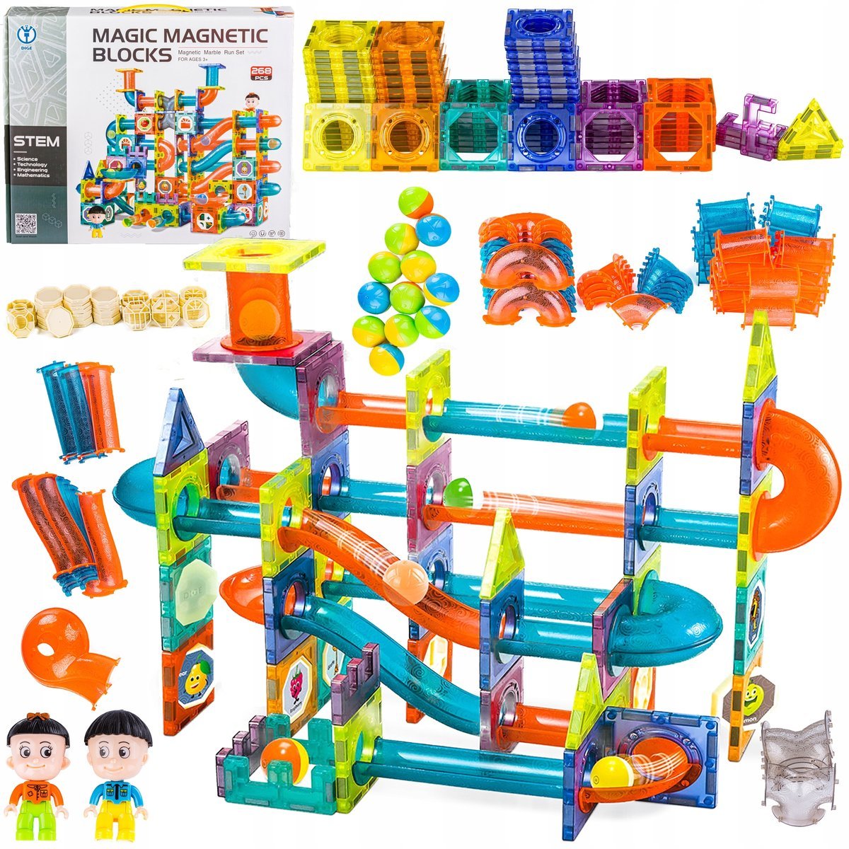Edukacyjne Kreatywne Ogromne Klocki magnetyczne Magnetic Marble Zestaw 268