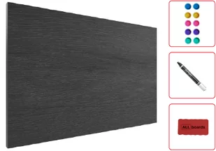 OUTLET Tablica magnetyczna metalowa SZARE DREWNO GRAFIT 90x60cm MetalBoards blacha z nadrukiem na wszystkie rodzaje magnesów - Biuro i firma OUTLET - miniaturka - grafika 1