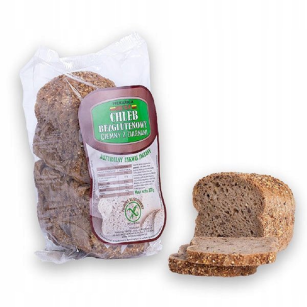 Bezglutenowy chleb ciemny z ziarnami świeży 500g Piekarnia Hert