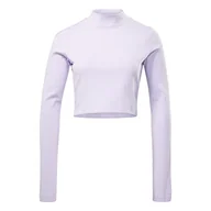 Koszulki i topy damskie - Reebok Damska koszulka z długim rękawem do jogi żeberka, fioletowy, 2XL, Fioletowy, XL - miniaturka - grafika 1