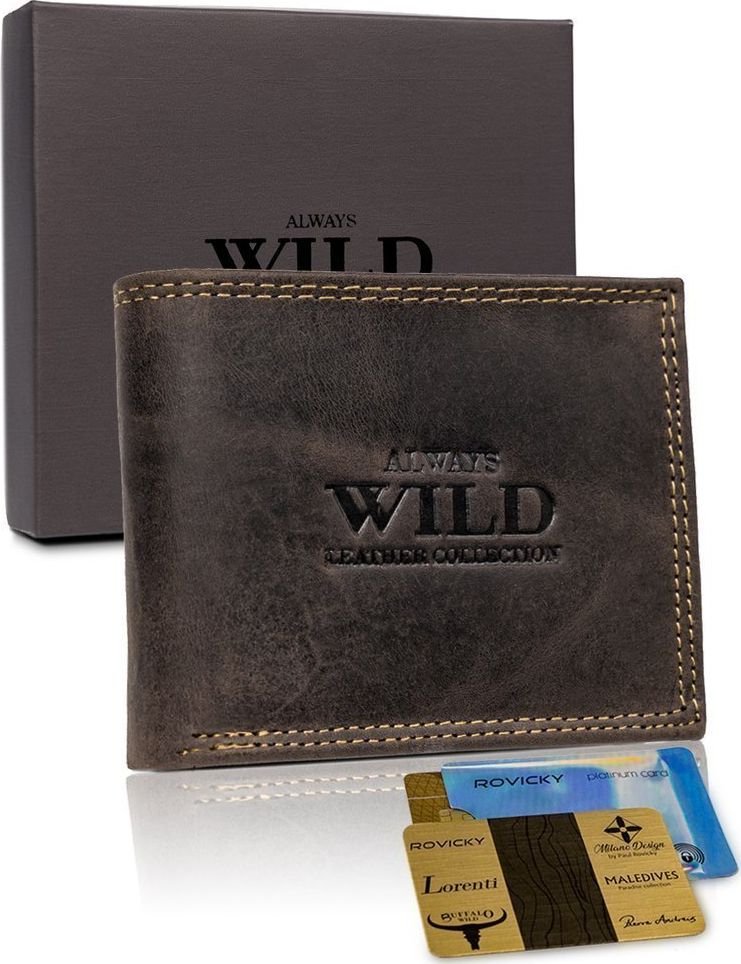 Always Wild Skórzany portfel dla mężczyzny Always Wild RFID Nie dotyczy