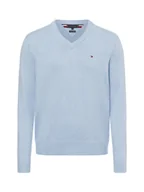 Swetry męskie - Tommy Hilfiger Sweter z dodatkiem kaszmiru Mężczyźni Bawełna niebieski marmurkowy, S - miniaturka - grafika 1
