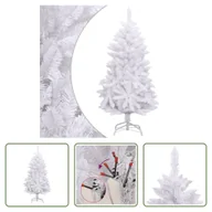 Choinki - The Living Store Sztuczna choinka składana ze stojakiem biała 120 cm - miniaturka - grafika 1