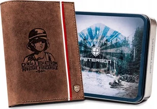 Peterson Skórzany portfel męski z motywem patriotycznym Peterson NoSize - Portfele - miniaturka - grafika 1