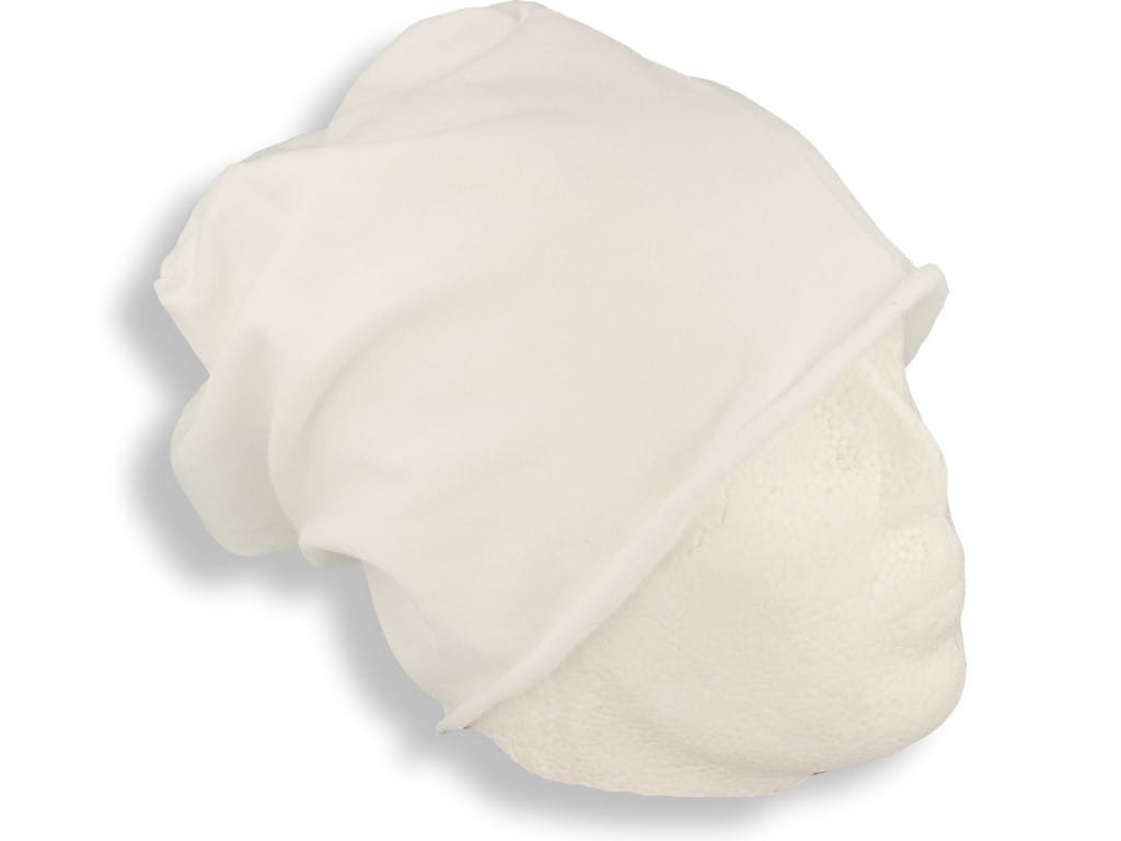 Czapka Damska Beanie Włoska Cienka Smerfetka Bawełna Biała