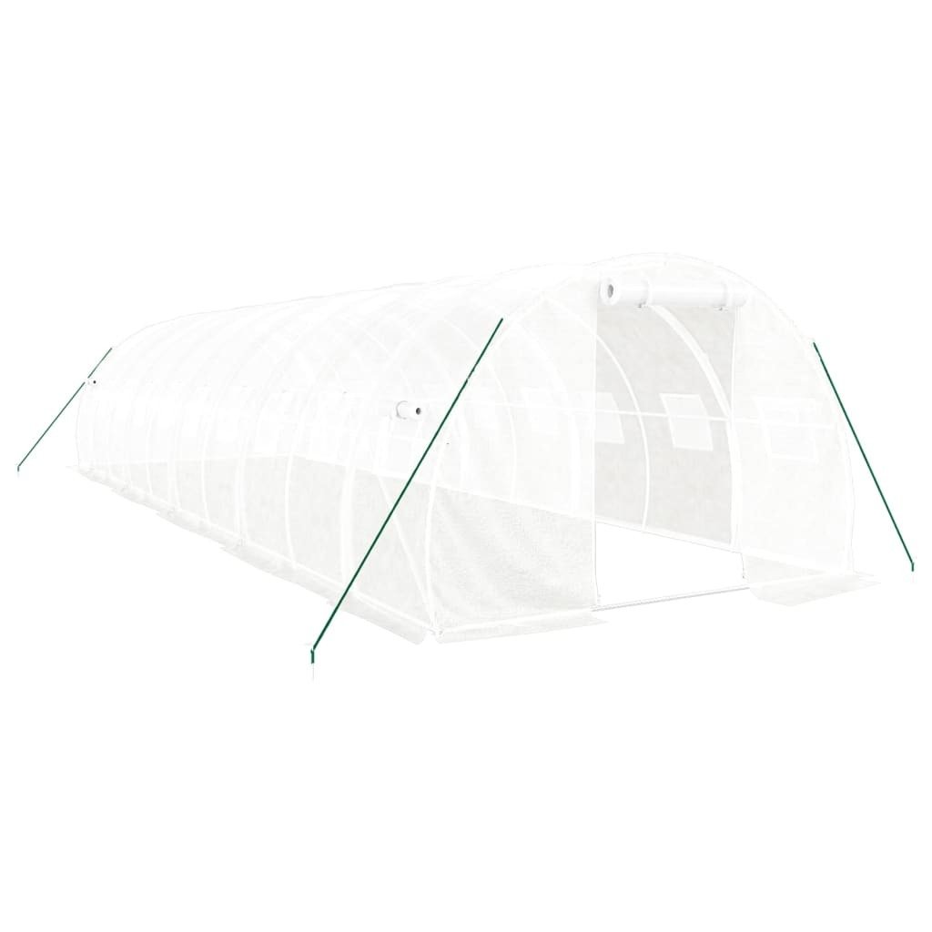 Prolenta Premium - Szklarnia z ramą stalową biała 30 m² 10x3x2 m